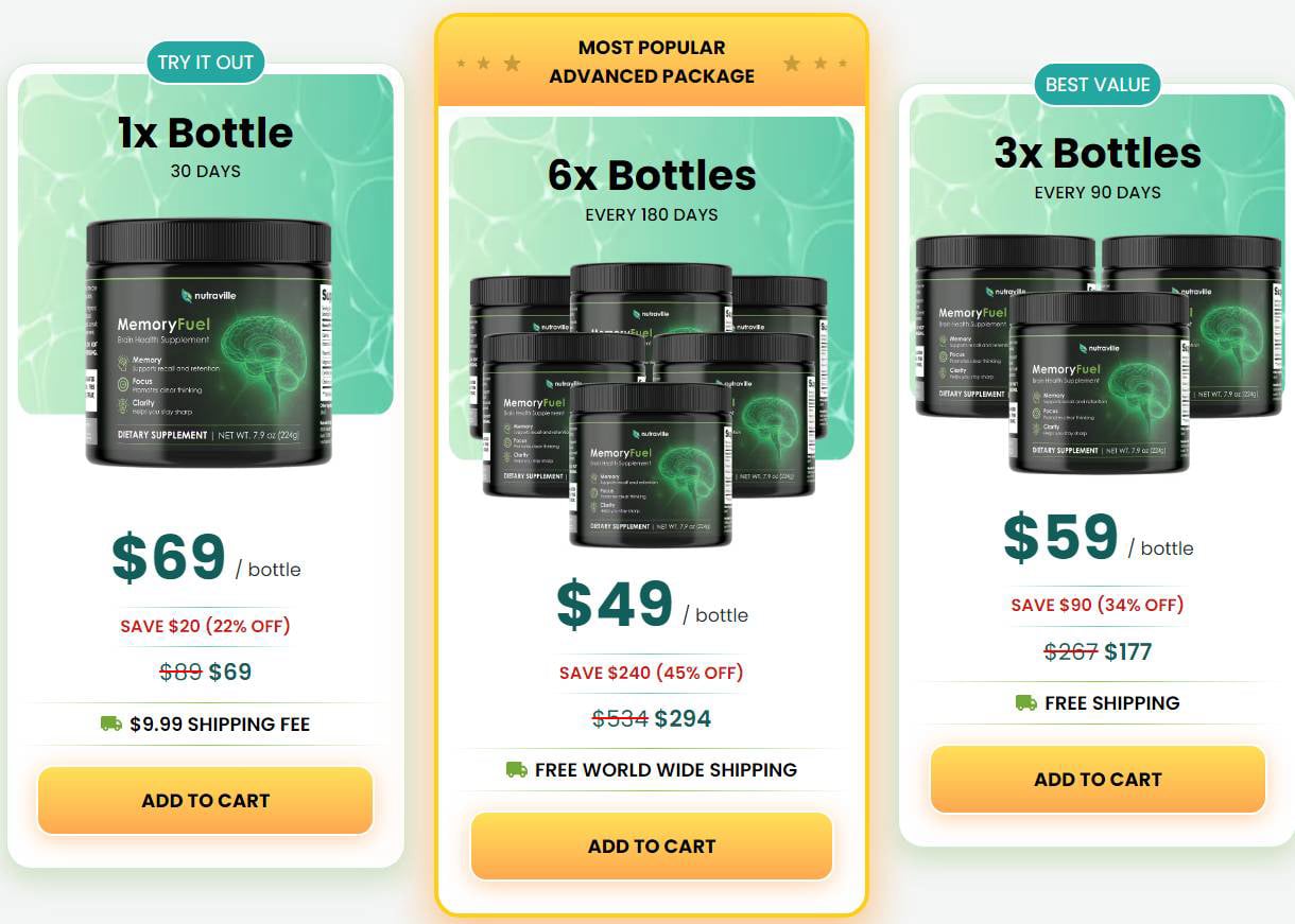 MemoryFuel 3 bottle Offer